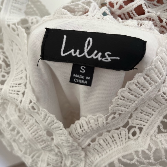 Lulu’s White Lace Long Sleeve Mini Dress - Picture 4 of 4